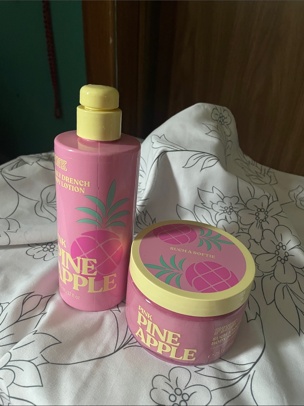 PINK Victoria's Secret Pineapple Pink Body Lotion & Body Butter Set